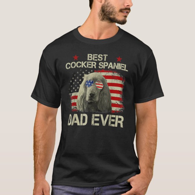 Best Cocker Spaniel Dad Ever US Flag Dog Lover Fat T-Shirt (Front)