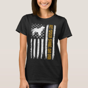 Best Cocker Spaniel Dog Dad Ever American Flag T-Shirt