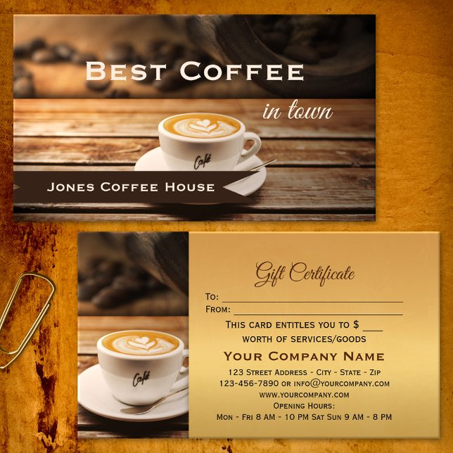 Best Coffee in Town Gift Certificate Template (Creator Uploaded)