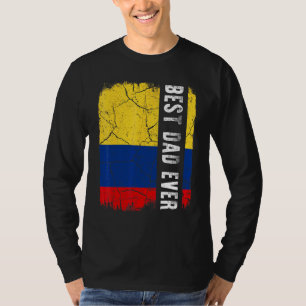 Best Colombian Dad Ever Colombia Flag Daddy Father T-Shirt