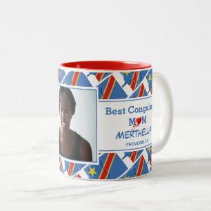 BEST CONGOLESE MOM Personalised DRC CONGO Photo Two-Tone Coffee Mug