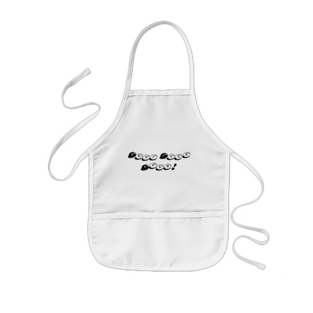 Best Cook Ever Funny Black and White Typography Kids Apron (Front)