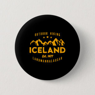 Best Cool Iceland Iceland Hiking Landmannalaugar E 6 Cm Round Badge