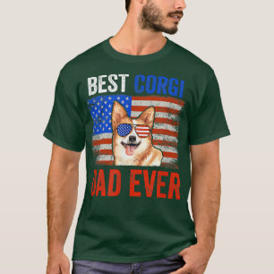 Best Corgi Dad Ever American Flag Fathers Day T-Shirt