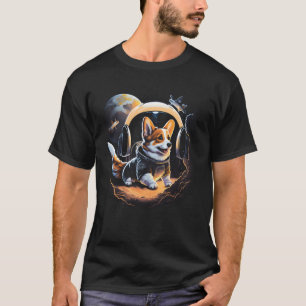 Best Corgi Dad Ever Cute Space Astronaut Corgi Dog T-Shirt