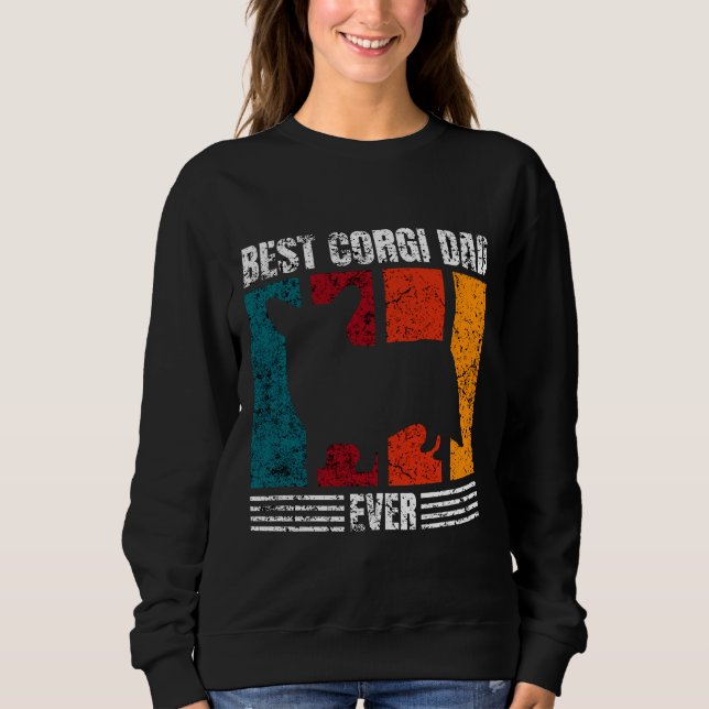Best Corgi Dad Ever Distressed Sweatshirt (Front)