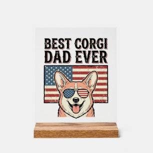 Best Corgi Dad Ever Patriotic Vintage Dog Shirt_1 Acrylic Sign