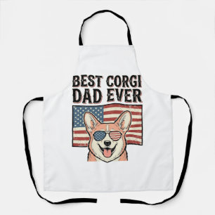 Best Corgi Dad Ever Patriotic Vintage Dog Shirt_1 Apron