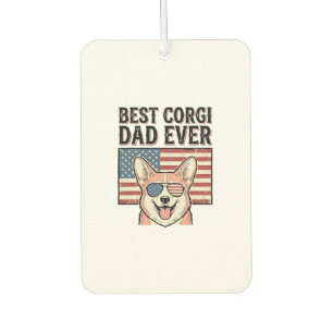 Best Corgi Dad Ever Patriotic Vintage Dog Shirt_1 Car Air Freshener