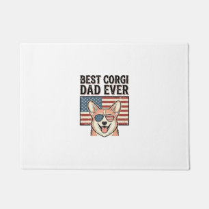 Best Corgi Dad Ever Patriotic Vintage Dog Shirt_1 Doormat