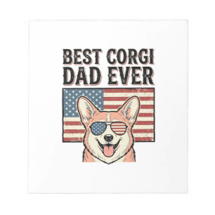 Best Corgi Dad Ever Patriotic Vintage Dog Shirt_1 Notepad