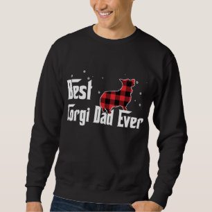 Best Corgi Dad Ever Red Plaid Christmas For Dog Lo Sweatshirt