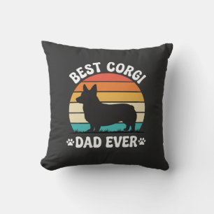 Best Corgi Dad Ever Retro Dog Cushion