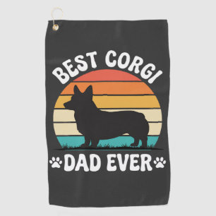 Best Corgi Dad Ever Retro Dog Golf Towel