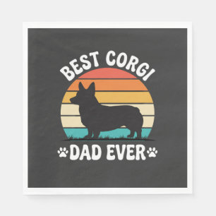 Best Corgi Dad Ever Retro Dog Napkin