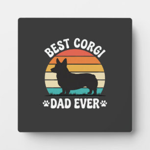 Best Corgi Dad Ever Retro Dog Plaque