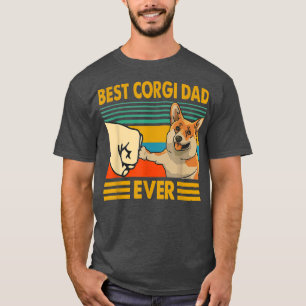 Best Corgi Dad Ever Retro VIntage Sunset T-Shirt C