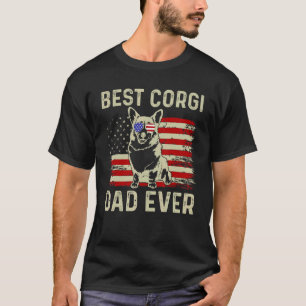 Best Corgi Dad Ever Usa Flag Corgi T-Shirt
