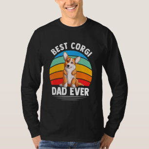 Best Corgi Dad Ever Vintage Dog Owner Animal Fath T-Shirt