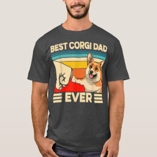 Best Corgi Dad Ever Vintage Father's Day Gift For T-Shirt