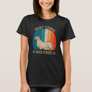 Best Corgi Dog Dad Ever Retro Corgi Dog Graphic Fa T-Shirt