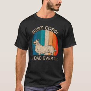 Best Corgi Dog Dad Ever Retro Corgi Dog Graphic Fa T-Shirt