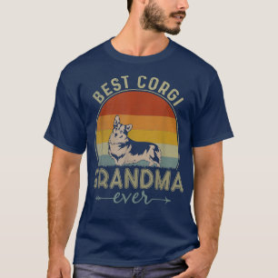 Best Corgi Dog Grandma Ever Retro Design Funny Mot T-Shirt