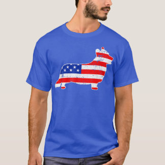 Best Corgi Dog USA Flag Patriotic 4th Of July  T-Shirt