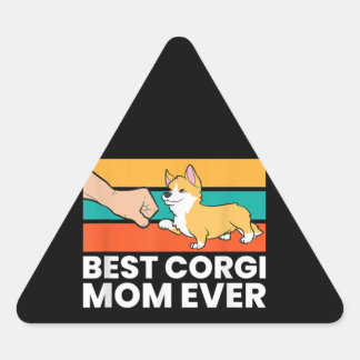 Best Corgi Mum Ever Triangle Sticker
