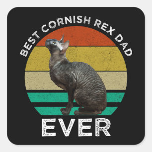 Best Cornish Rex Dad Ever Square Sticker