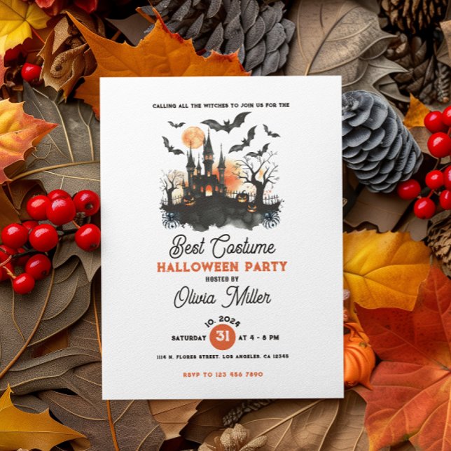 Best Costume Halloween Party Enchanted Castle Invitation (Creator Uploaded)