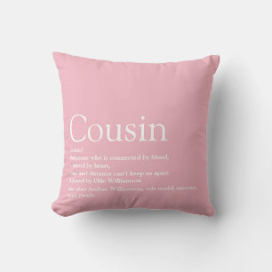 Best Cousin Ever Definition Girly Pink Cushion