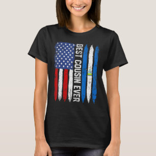 Best Cousin Ever  Father's Day Nicaragua Us Flag R T-Shirt