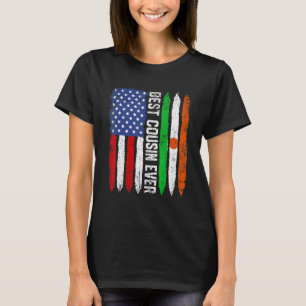 Best Cousin Ever  Father's Day Niger Us Flag Retro T-Shirt