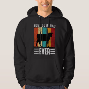 Best Cow Dad Ever Cow Farm Farmer Retro Vintage 60 Hoodie
