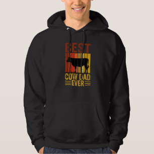 Best Cow Dad Ever Cow Farm Farmer Retro Vintage 60 Hoodie