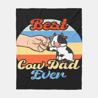 Best Cow Dad Ever| Funny dad gift Fleece Blanket