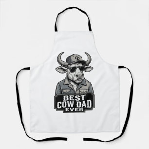 Best Cow Dad Ever Vintage Engraving Design_1 Apron