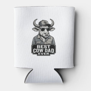 Best Cow Dad Ever Vintage Engraving Design_1 Can Cooler