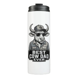Best Cow Dad Ever Vintage Engraving Design_1 Thermal Tumbler