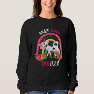 Best Cow Gigi Ever Cute Cow Bow Tie Farmer Mother' Sweatshirt
