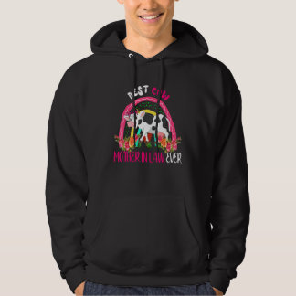 Best Cow Mother In Law Ever Cute Cow Bow Tie Mothe Hoodie