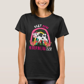 Best Cow Mother In Law Ever Cute Cow Bow Tie Mothe T-Shirt
