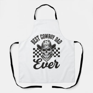 Best Cowboy Dad Skull Western Shirt Design_1 Apron