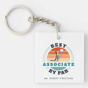 Best Coworker By Par Custom Retro Golf Custom Key Ring