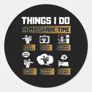 Best Cricket Design For Men Women Sports Sports Te Classic Round Sticker