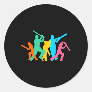 Best Cricket Design For Men Women Sports Sports Te Classic Round Sticker