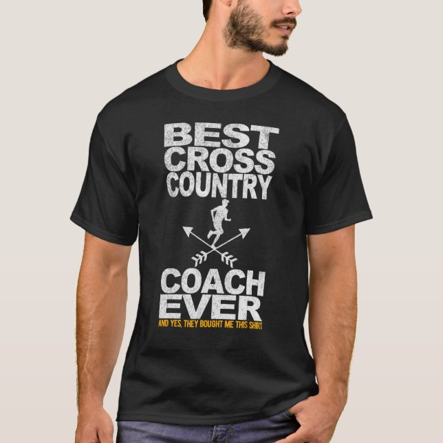 Best Cross Country Coach Ever Runner Running Coach T-Shirt (Front)