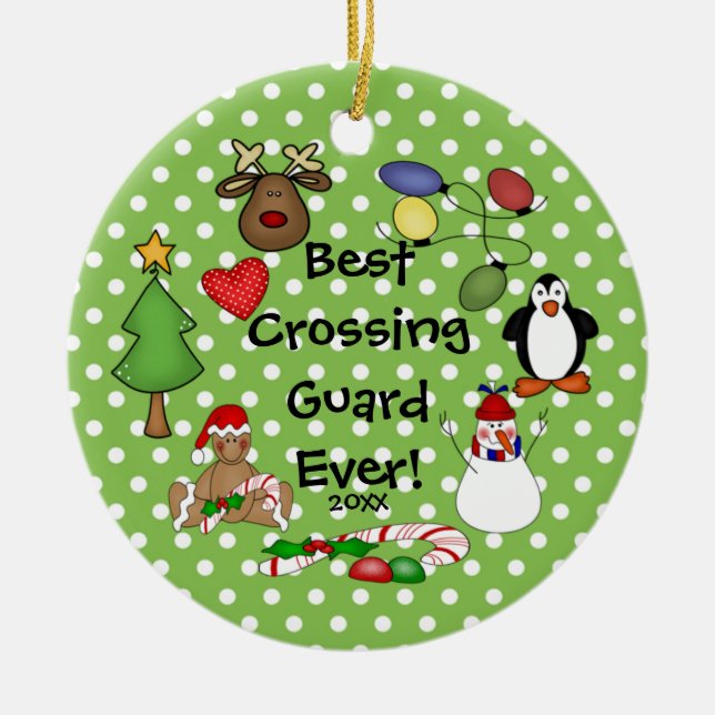 Best Crossing Guard Ever Christmas Ornament (Front)