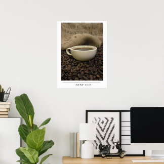 Best Cup - Send Coffee Art Poster